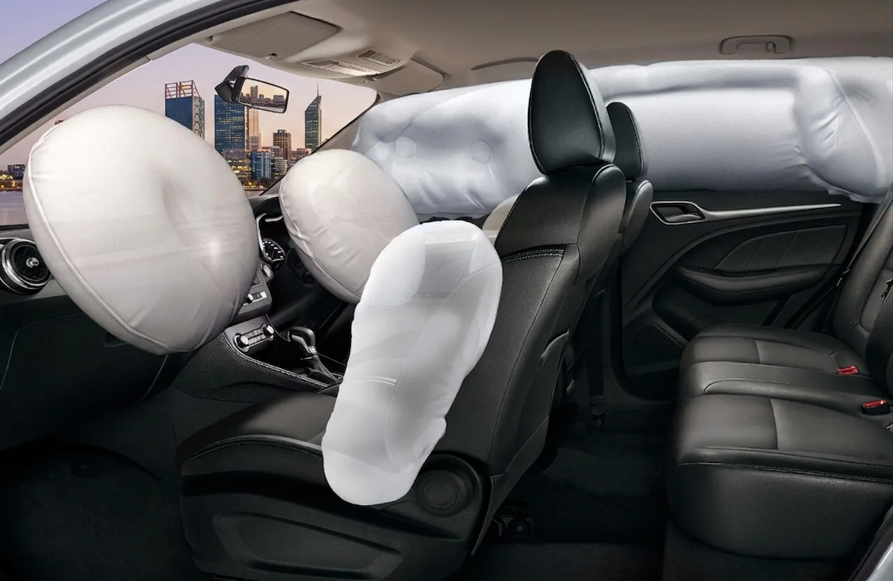 MG sport seat bolster showing the side airbag zone